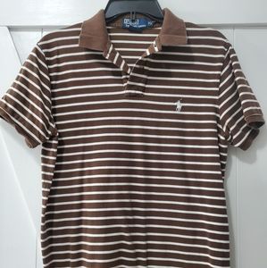 Brown with White Stripes Polo shirt